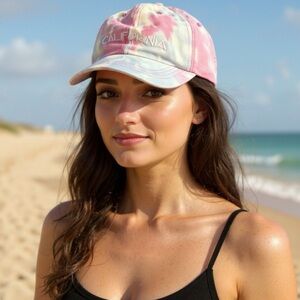 California River Beach Pink Cotton Hat